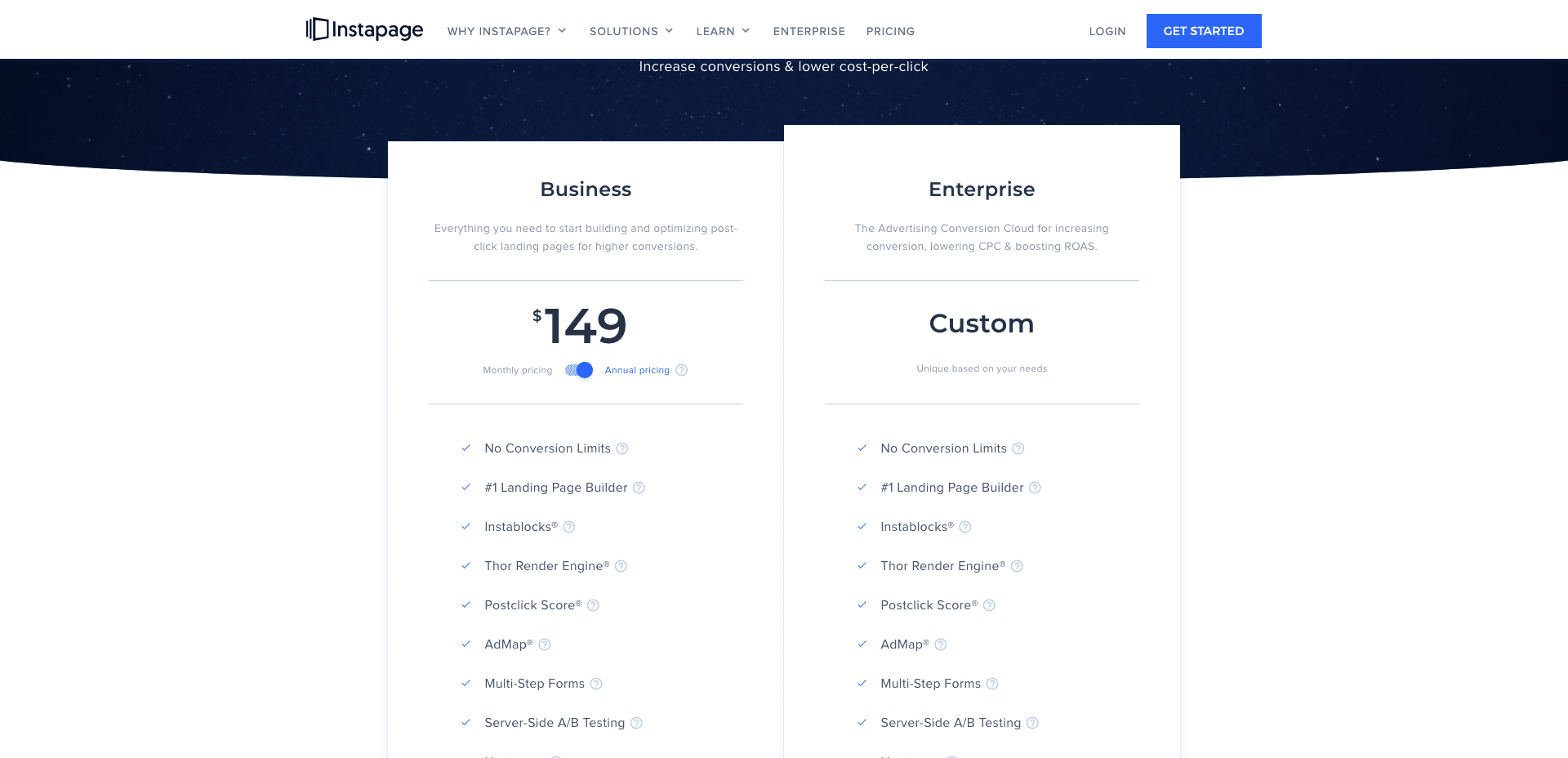 instapage pricing