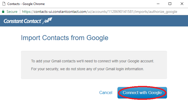 Connect with Google function on Activate Page