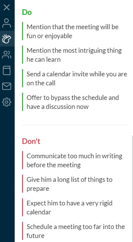 Conversation Coach Sample Dos and Don'ts