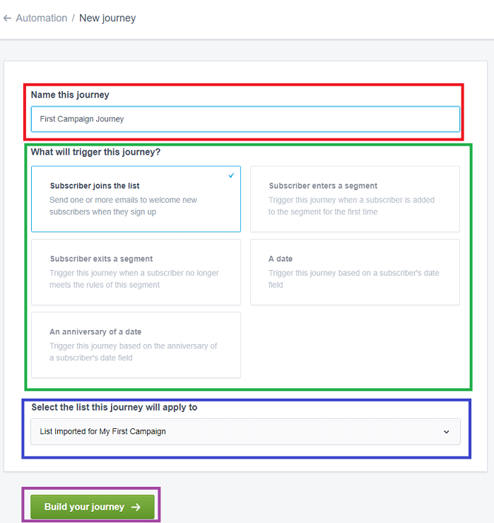 Build your journey function