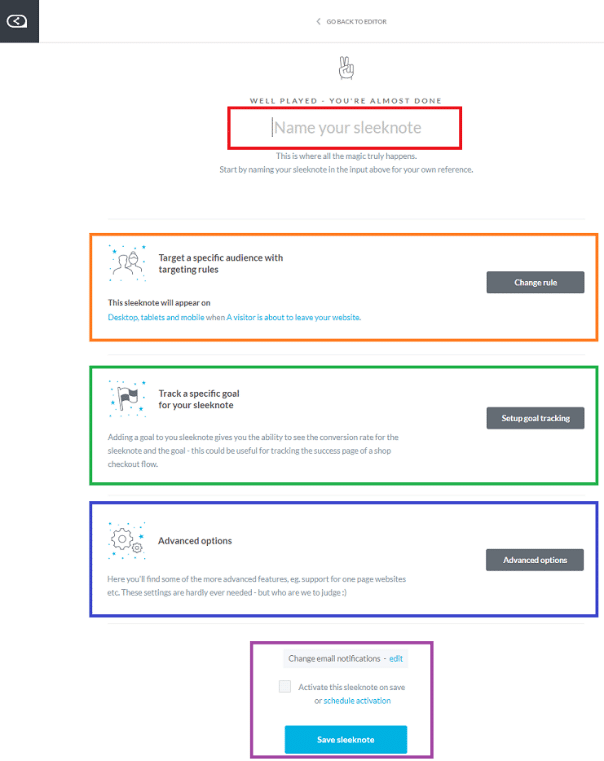 Settings Page