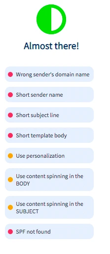 This image shows a screenshot of template assistant in Mailrush.io.