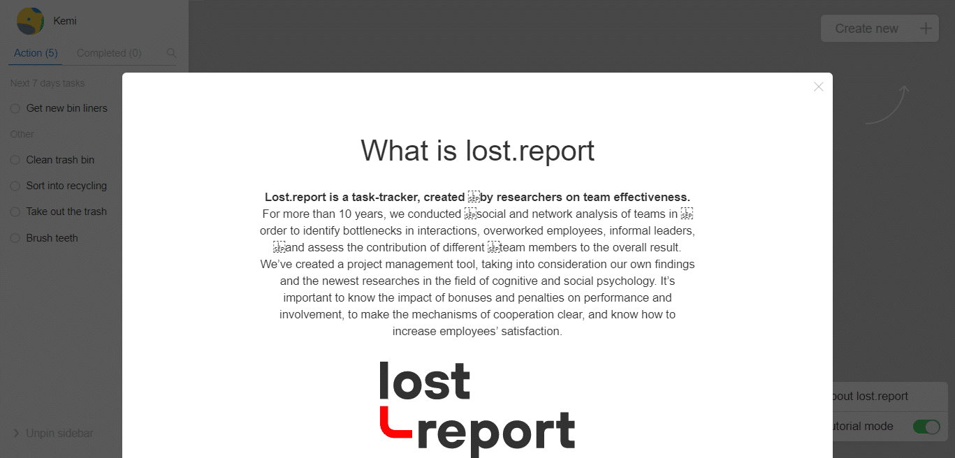 What is lost.report