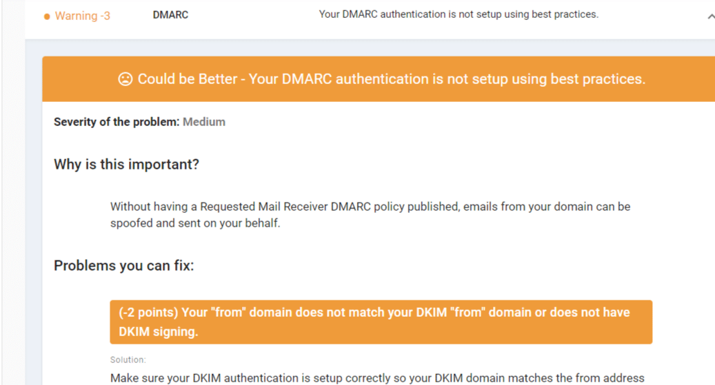 DMARC authentication