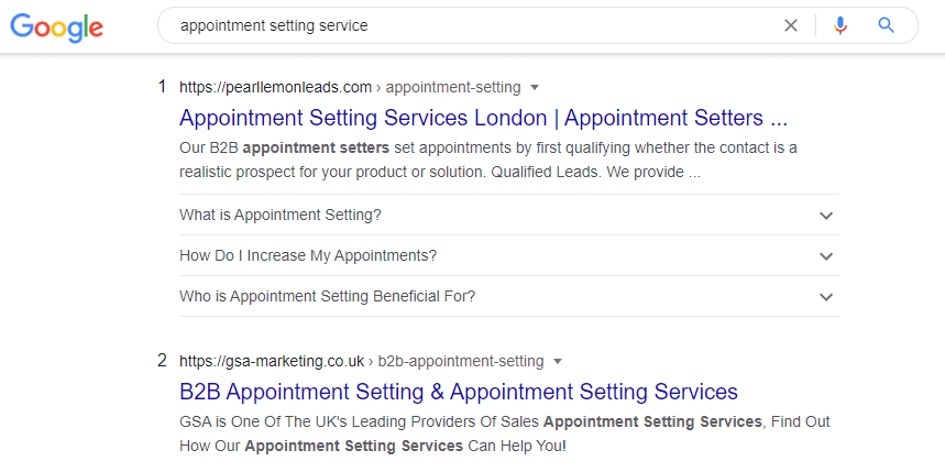 appointment setting service