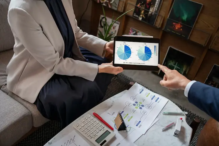 Business people working with ipad high angle 23 2150103578