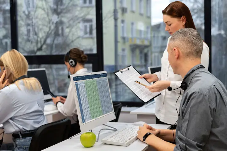 Colleagues working together call center office 23 2149256108 (1)