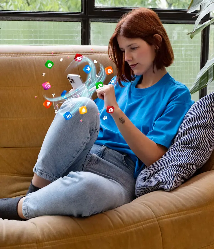 Full shot woman holding smartphone 23 2150208256